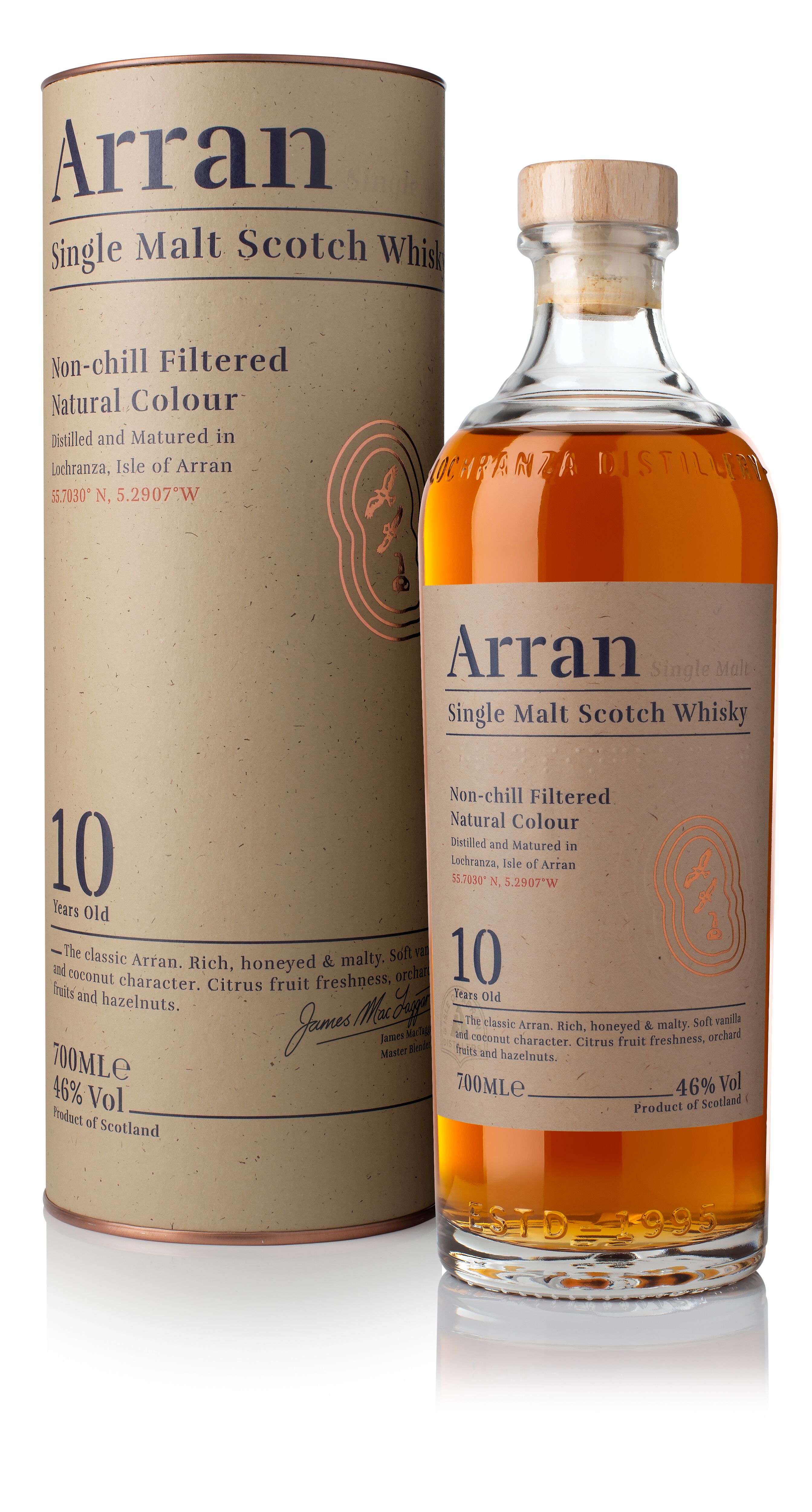 Se - Arran Malt Whisky 10 Years Old Sherry/Bourbon Casks 46% hos Falkensten Vin