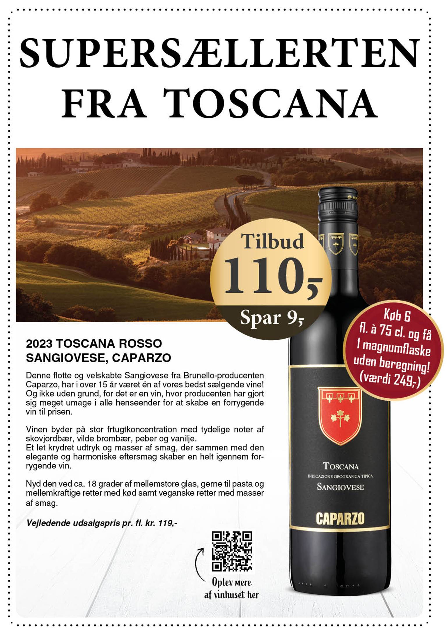 Toscana Rosso Sangiovese IGT Caparzo 2023 -  Rødvin