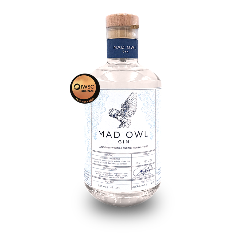 Mad Owl Gin London Dry 46%, 50 cl.