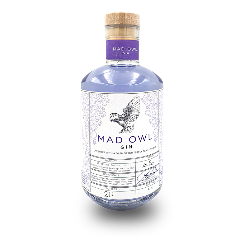 Mad Owl Gin Lavender 43%, 50 cl.
