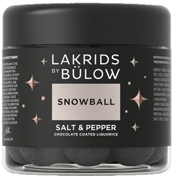 Snow ball Salt & Pebber Lakrids by Johan Bülow 125.g
