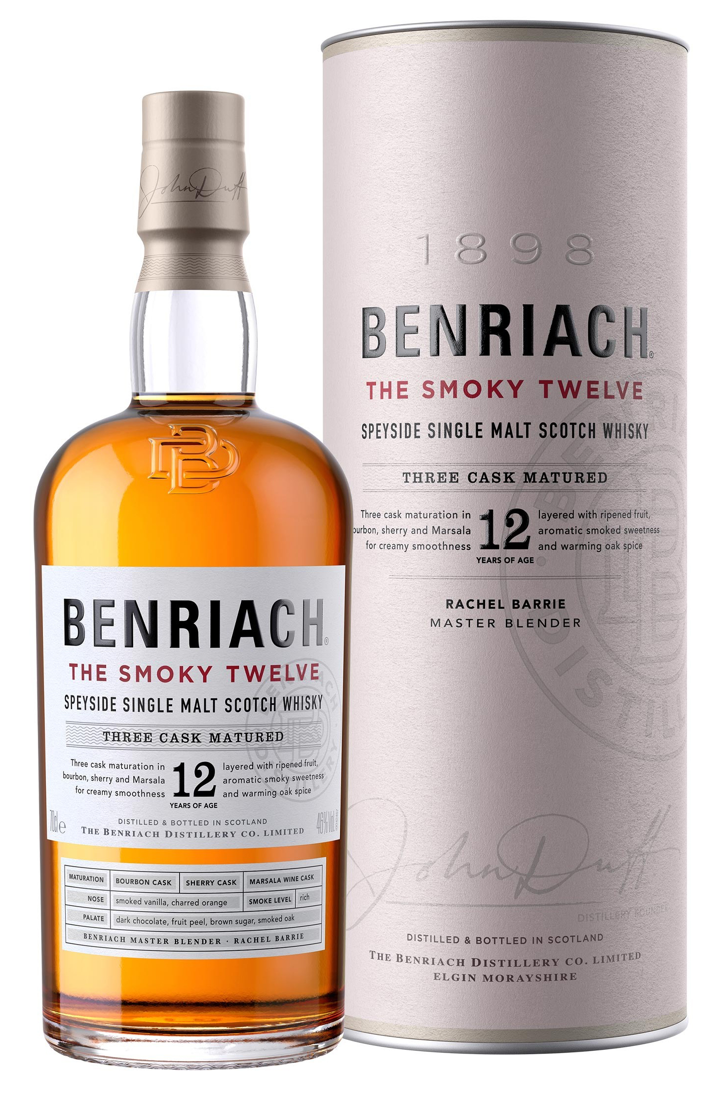 Se Whisky - Benriach The Smoky Twelve 12 Years Old Bourbon/Sherry/Marsala Casks 46% hos Falkensten Vin