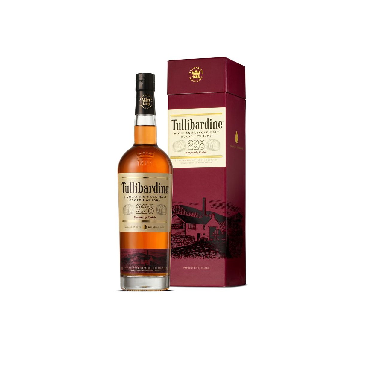 Billede af Whisky - Tullibardine 228 Highland Single Malt Burgundy Finish 43%