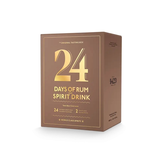 24 Days Of Rum &amp; Spirits  Julekalender 2025  Mocha Edition inkl. 2 smageglas