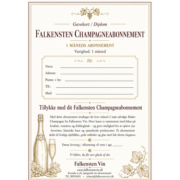 Falkensten Champagneabonnement - 1 m�ned