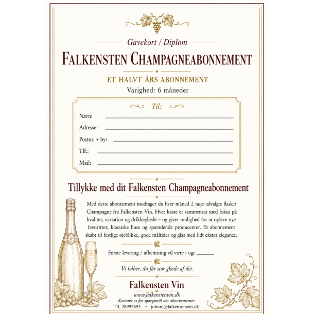 Falkensten Champagneabonnement - 6 m�neder