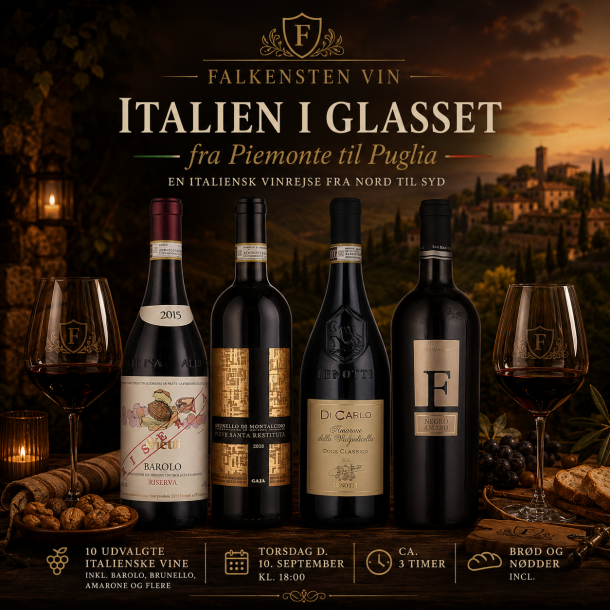 Italien i glasset - fra Piemonte til Puglia - Torsdag d. 10. september kl. 18:00