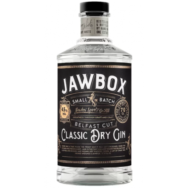 Jawbox Belfast Dry Gin, 43%, 70 cl
