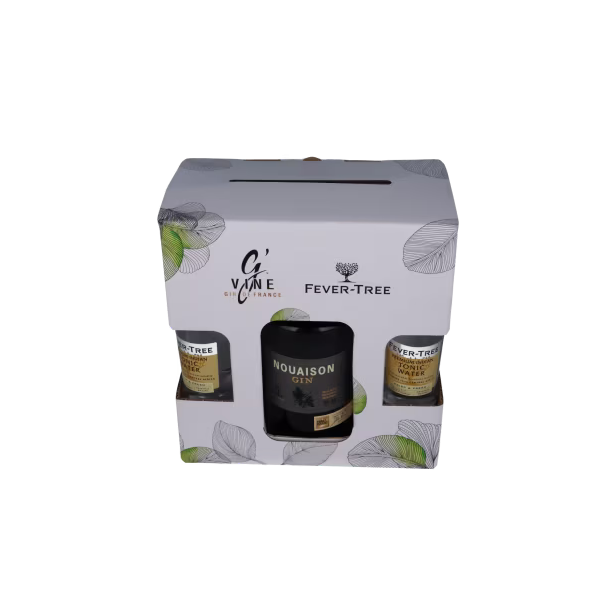 SHARE THE SPIRIT GIFTBOX 45% Nouaison gin, Fever Tree Indian Tonic Maison Villevert gavekasse