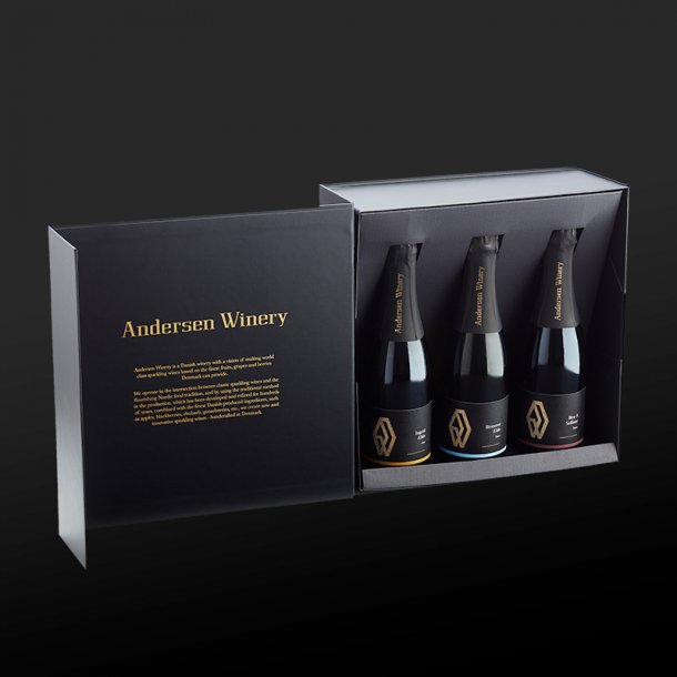 Andersen Winery – Elegant Gaveæske m. 3 flasker 37,5 cl