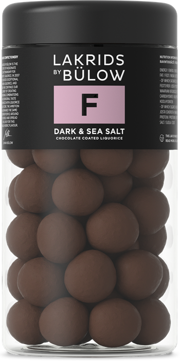 F Dark & Sea salt chokolate coated Liquorice 295.g Lakrids by Johan Bülow