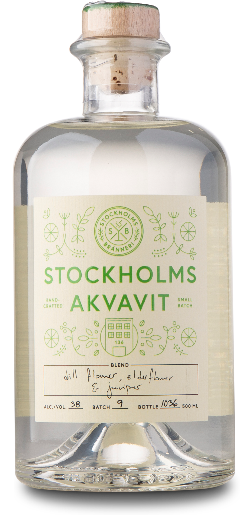 Stockholm Bränneri Akvavit 38%, 50 cl